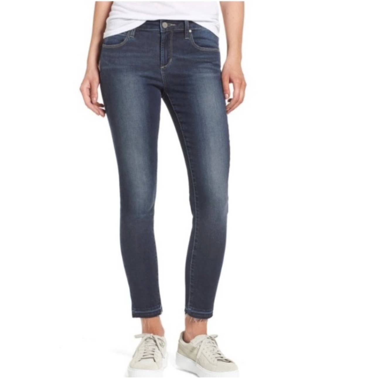 Articles Of Society Released Hem Dark Wash Mid Rise Skinny Ankle Jeans Size 25